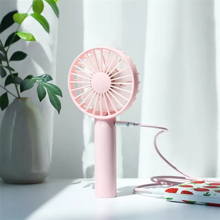 USAMS US-ZB041 Mini Portable Fan 3 Wind Speeds Adjustment Low Noise - Pink
