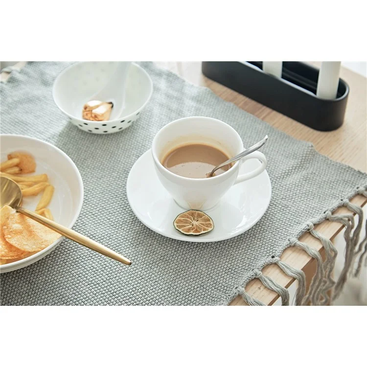 Knitted Fabric Kitchen Placemat with Tassels for Dining Table, Size: 40 x 50cm - Light Grey