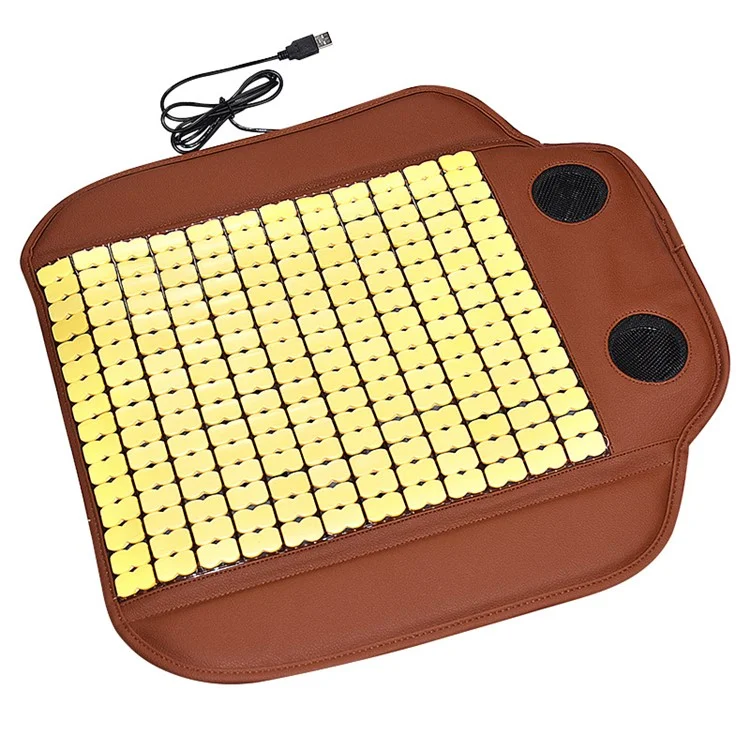 Summer Car Seat Cushion Mat Cool Wind Cold Air Cooling Ventilation Seat Cushion Pad - Brown