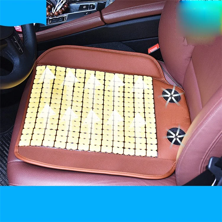 Summer Car Seat Cushion Mat Cool Wind Cold Air Cooling Ventilation Seat Cushion Pad - Brown