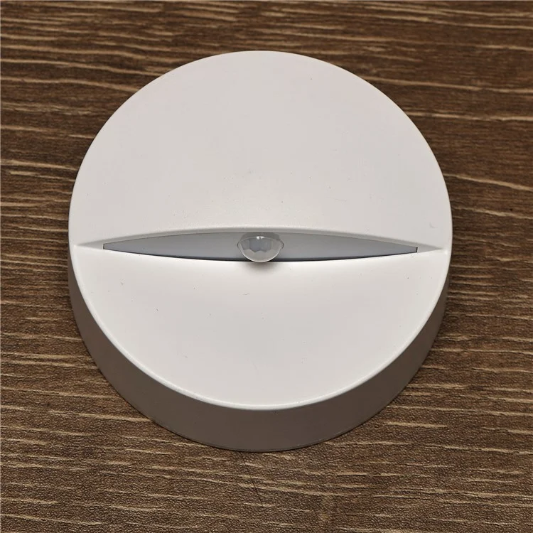 Round Shape 6-LED Motion Activated PIR Sensing Light Wall Lamp - White Light