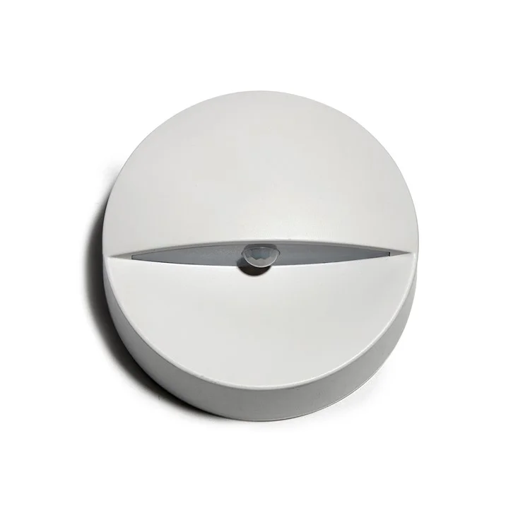 Round Shape 6-LED Motion Activated PIR Sensing Light Wall Lamp - White Light