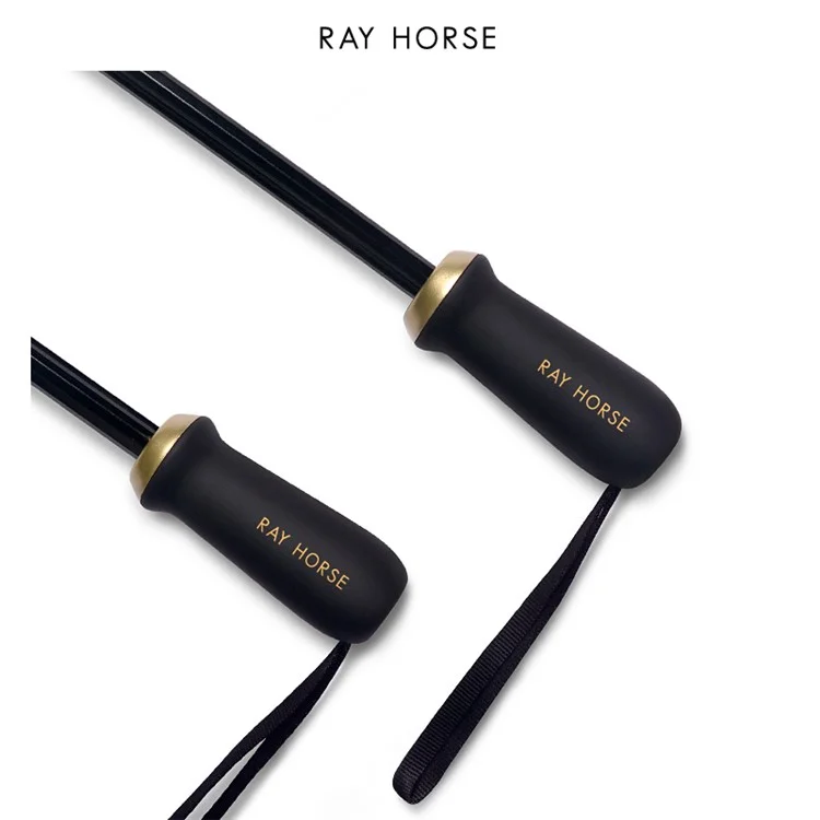 Black - RAY HORSE 10 Ribs Manual Open Folding Business Umbrella Reinforced Wind-proof Sun Protection Umbrella