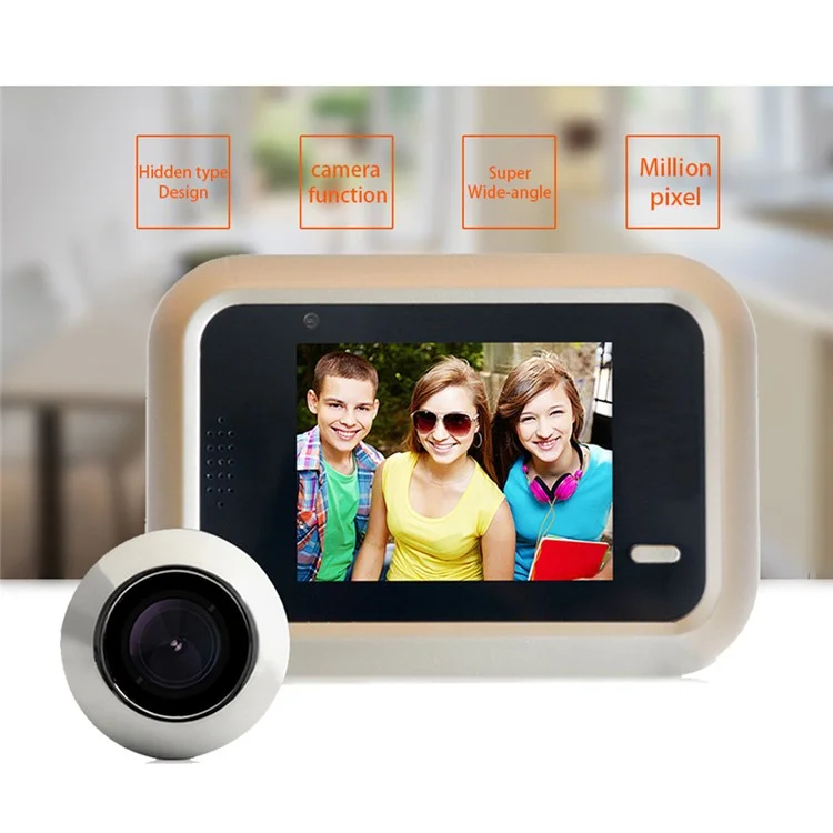 X5 2.4'' LCD Screen Digital Peephole Viewer Monitor with HD IR Camera for Home Security (Powered by Li-ion Battery)