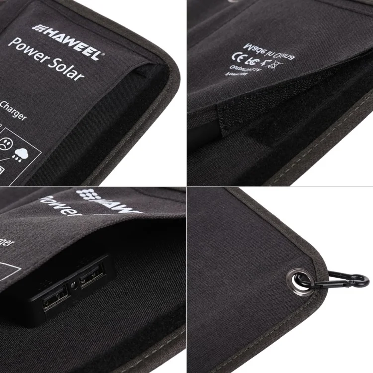 HAWEEL HWL2703 21W Portable Solar Power Water Folding Resistant Solar Charger with Double USB Ports