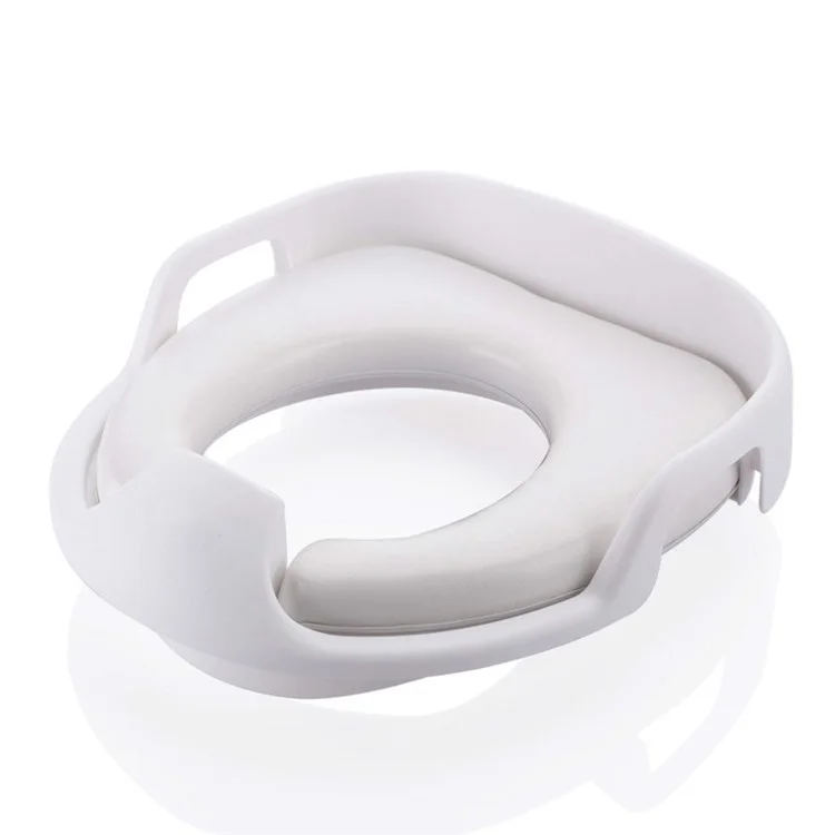 Portable Baby Toilet Seat Cushion Baby Potty Chair with Grab Handles - White