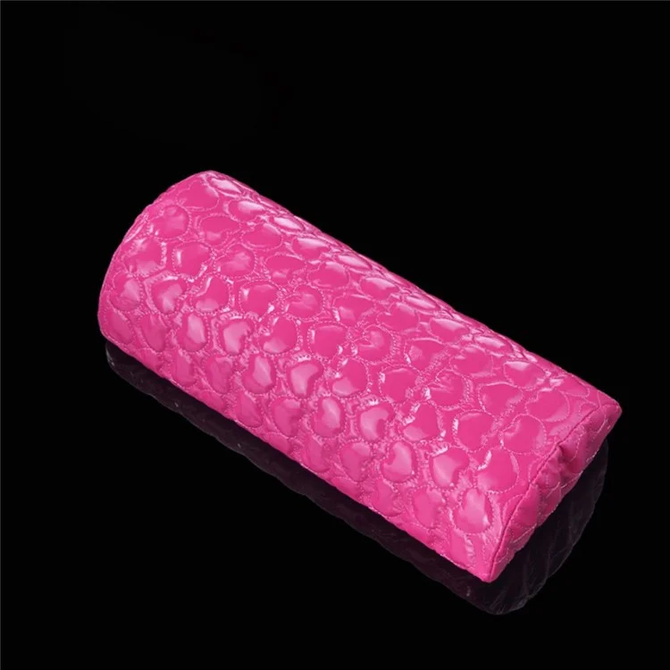 Heart Pattern Professional Hand Cushion Holder Soft PU Leather Sponge Arm Rest Nail Pillow - Rose