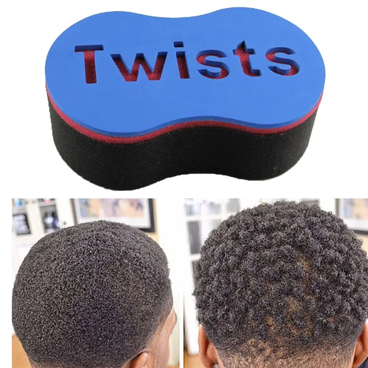 Wave Barber Hair Brush Sponge for Dreads Afro Twist Curl Coil - Blue