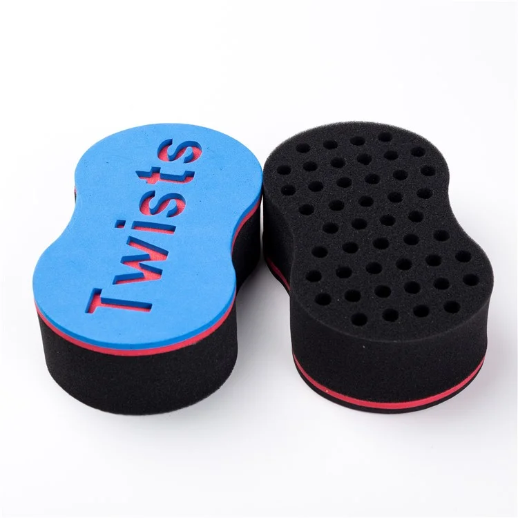 Wave Barber Hair Brush Sponge for Dreads Afro Twist Curl Coil - Blue