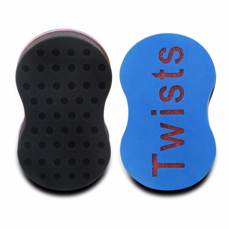 Wave Barber Hair Brush Sponge for Dreads Afro Twist Curl Coil - Blue
