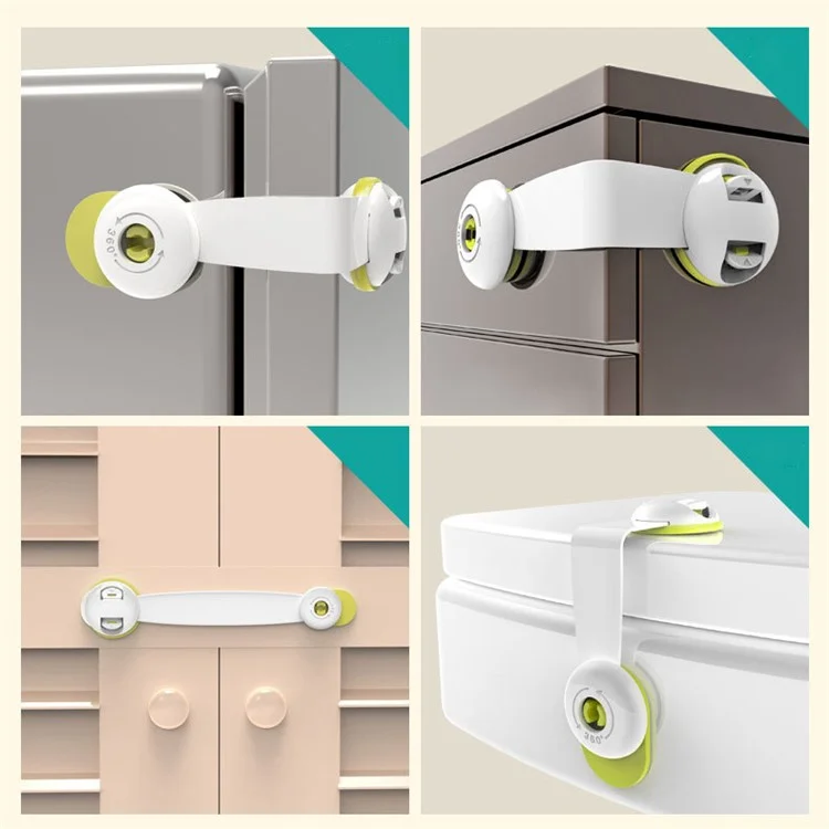 5Pcs/Set Drawer Door Cabinet Cupboard Child Safety Locks Security Protective Locks - Green