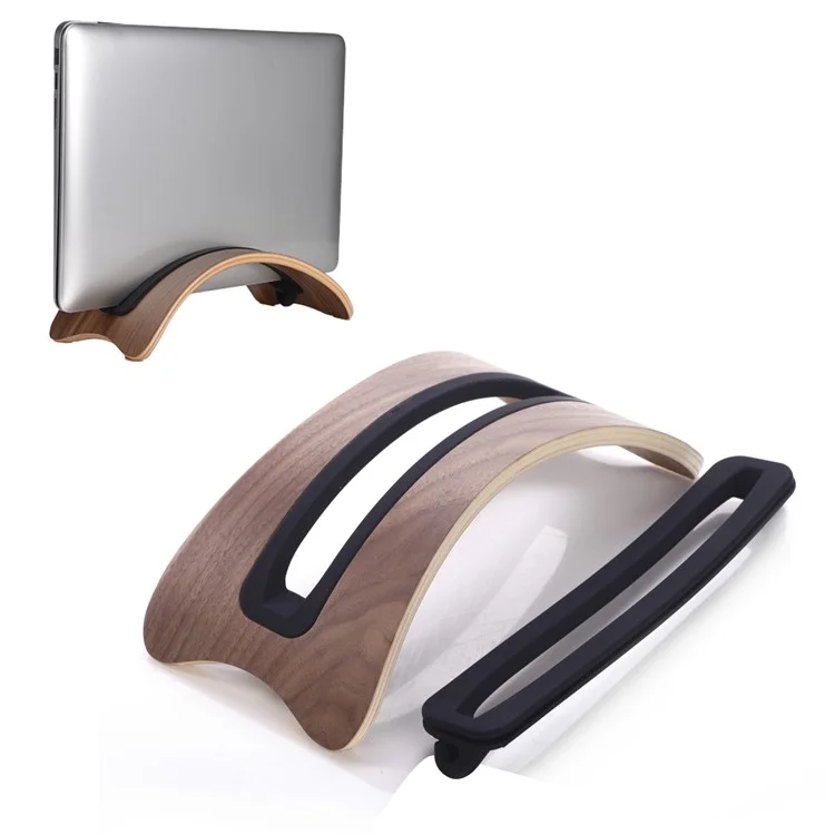 Natural Wood Lightweight Laptop Stand Holder for MacBook Air / Pro iPad Notebook Computer - Walnut / Hole Width: 1.8cm