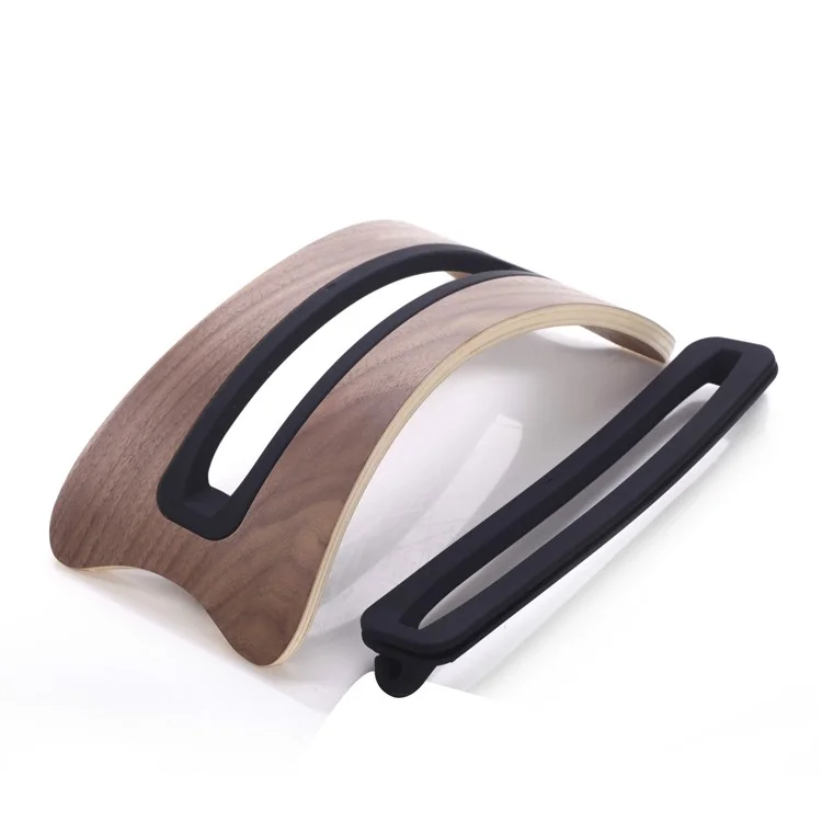 Natural Wood Lightweight Laptop Stand Holder for MacBook Air / Pro iPad Notebook Computer - Walnut / Hole Width: 1.8cm