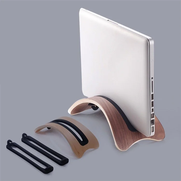 Natural Wood Lightweight Laptop Stand Holder for MacBook Air / Pro iPad Notebook Computer - Walnut / Hole Width: 1.8cm