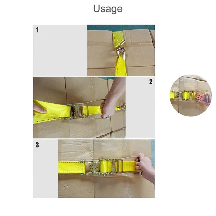 Durable Polyester Cargo Lash Luggage Tie Down Strap Belt with Metal Bundling Buckle