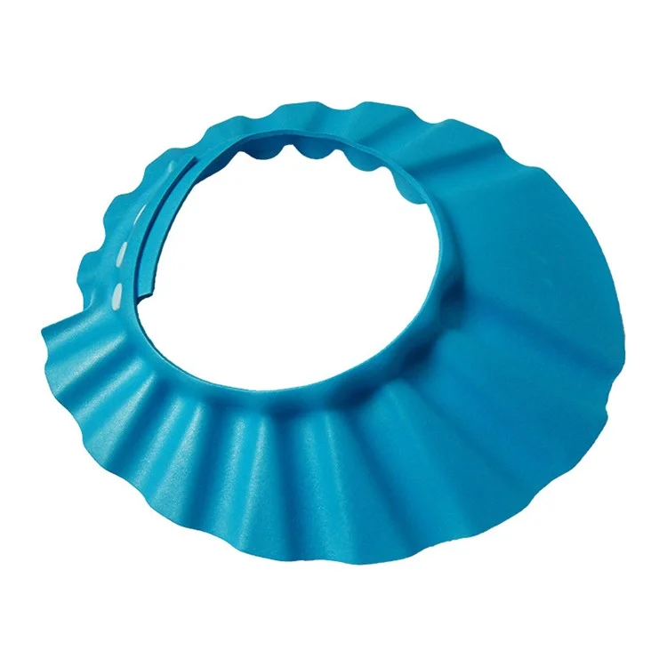 Adjustable Bath Shower Shampoo Cap Hair Washing Shield Soft Hat for Baby Kids - Blue
