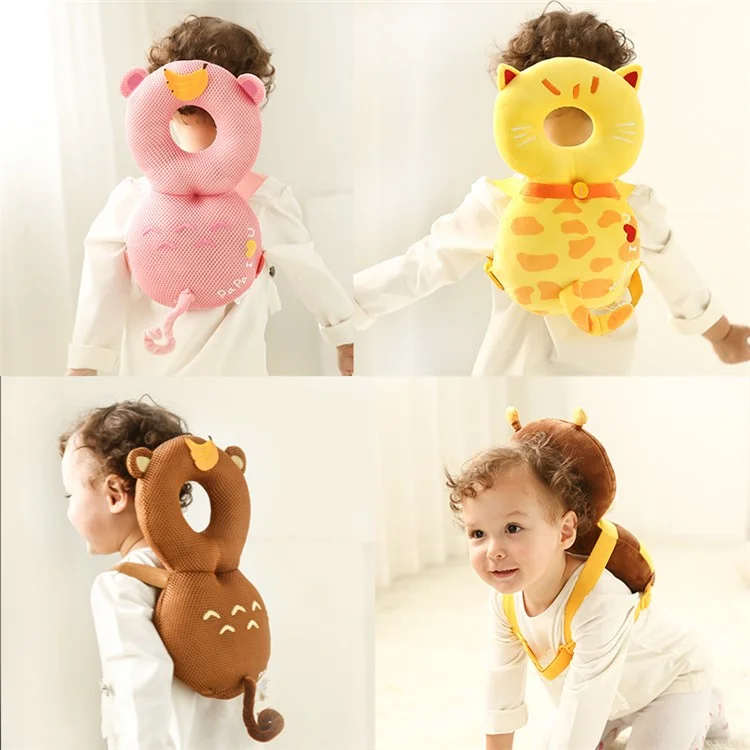 24cm Baby Safety Pad Harness Cushion Infant Walking Head Back Protector - Pink Cat