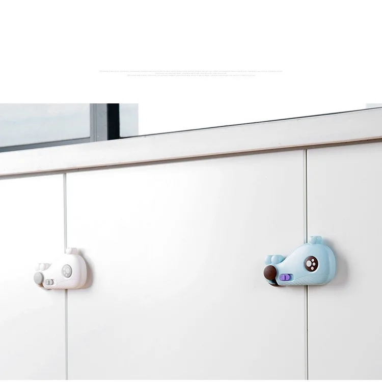 Cute Fish Shaped Multi-function Drawer Door Cabinet Cupboard Child Anti-pinch Safety Lock Security Protective Buckle - Blue