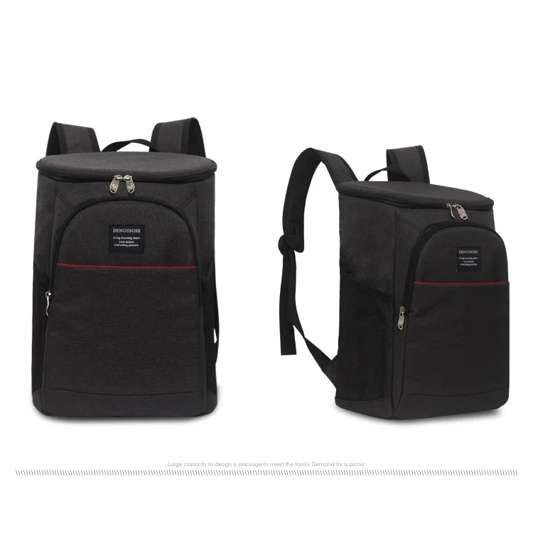 18L Waterproof Insulation Outdoor Picnic Box Cooler Bag Backpack Pouch - Black