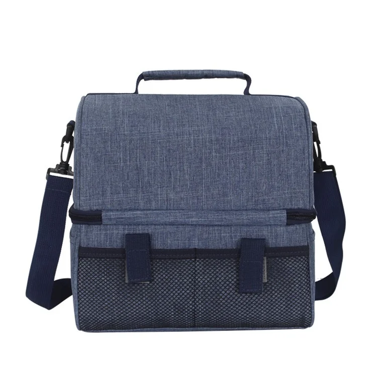 900D Oxford Double-layer Lunch Bag Insulation Handbag Picnic Cool Lunchbox Shoulder Bag