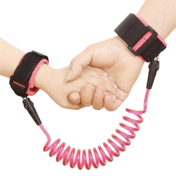 1.5m Safety Lock Baby Anti Lost Wrist Link Harness Toddlers Walking Hand Belt - Pink
