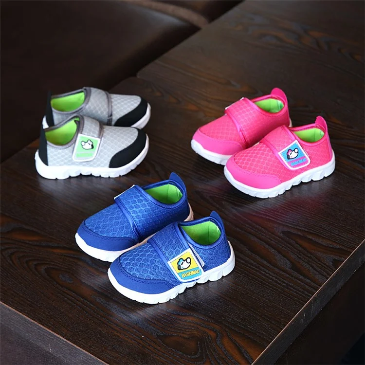 Autumn Breathable Children Mesh Shoes Anti-slip Soft Kids Casual Shoes - Size: 29 / Grey