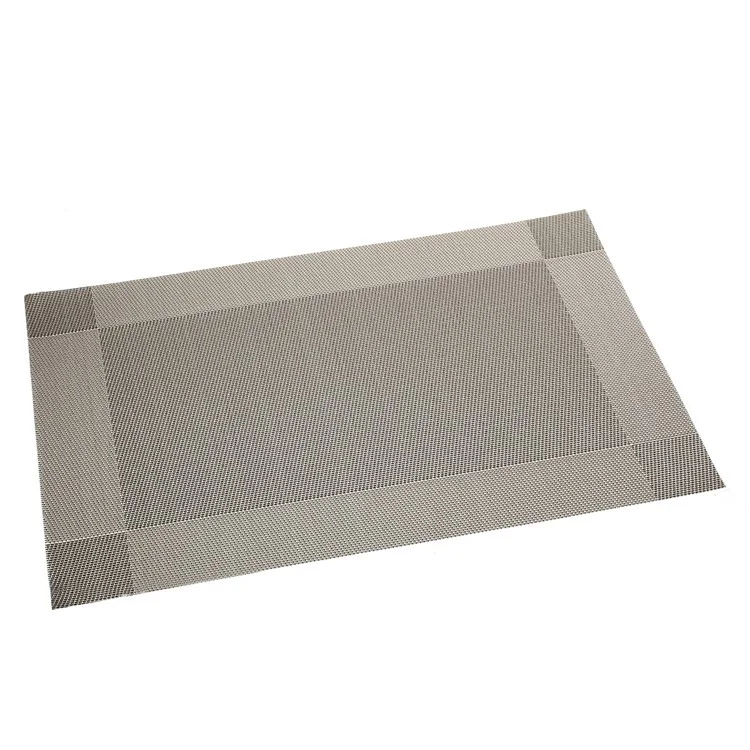 6Pcs PVC Weave Heat Resistant Placemats Table Mats 45 x 30cm - Silver