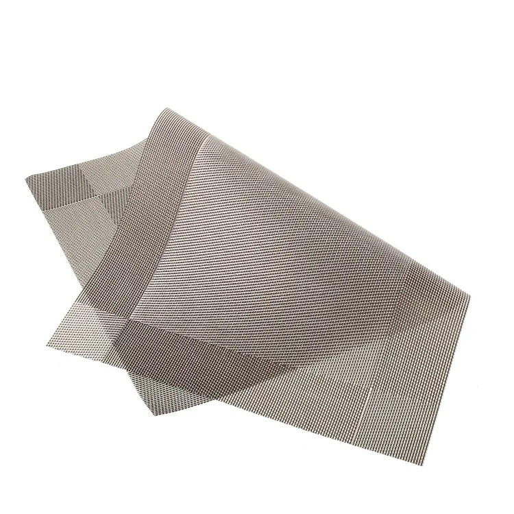 6Pcs PVC Weave Heat Resistant Placemats Table Mats 45 x 30cm - Silver