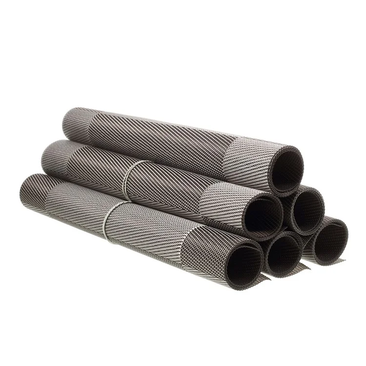 6Pcs PVC Weave Heat Resistant Placemats Table Mats 45 x 30cm - Silver