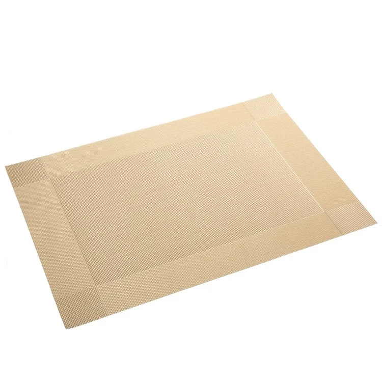 6Pcs PVC Weave Heat Insulation Dinner Table Mats 45 x 30cm - Gold
