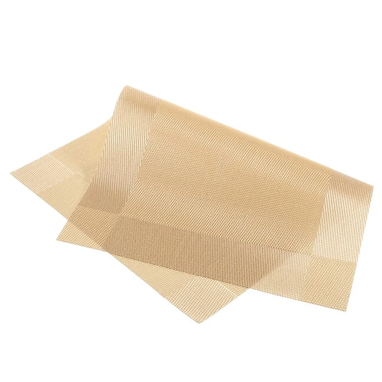 6Pcs PVC Weave Heat Insulation Dinner Table Mats 45 x 30cm - Gold