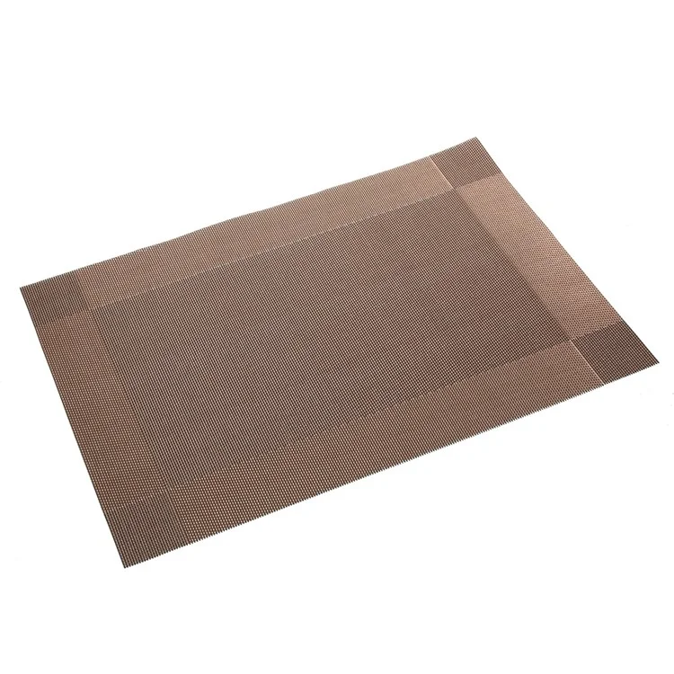 6Pcs PVC Weave Placemats Heat Resistant Table Mats 45 x 30cm - Coffee