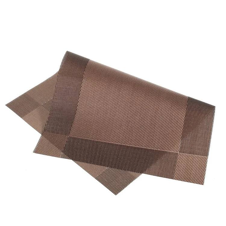 6Pcs PVC Weave Placemats Heat Resistant Table Mats 45 x 30cm - Coffee