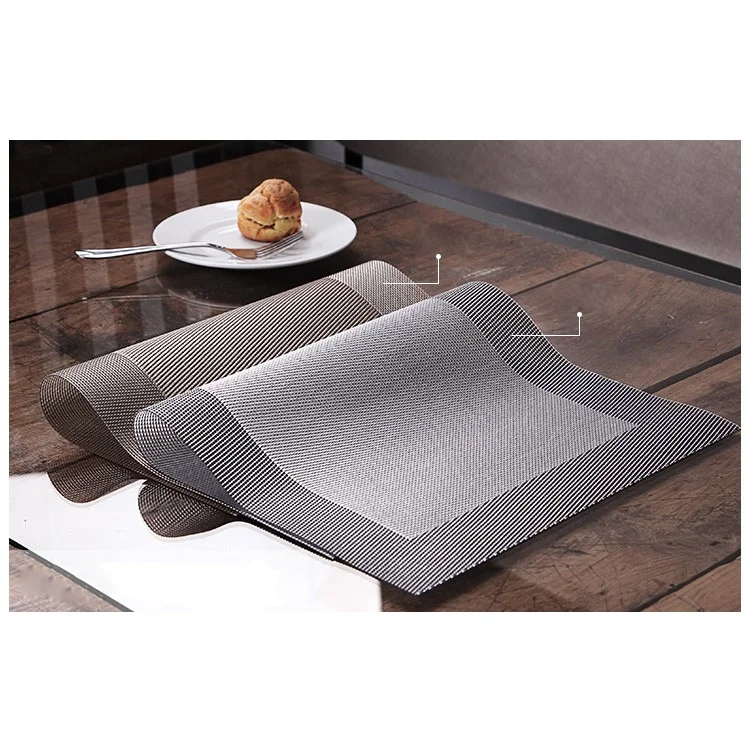 6Pcs PVC Weave Placemats Heat Resistant Table Mats 45 x 30cm - Coffee