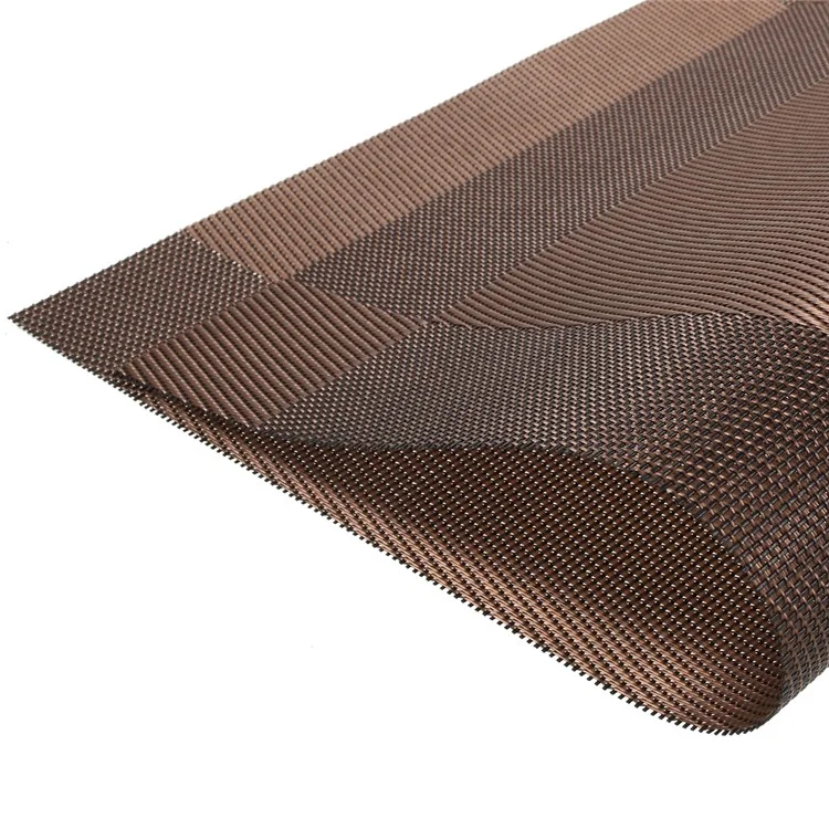 6Pcs PVC Weave Placemats Heat Resistant Table Mats 45 x 30cm - Coffee