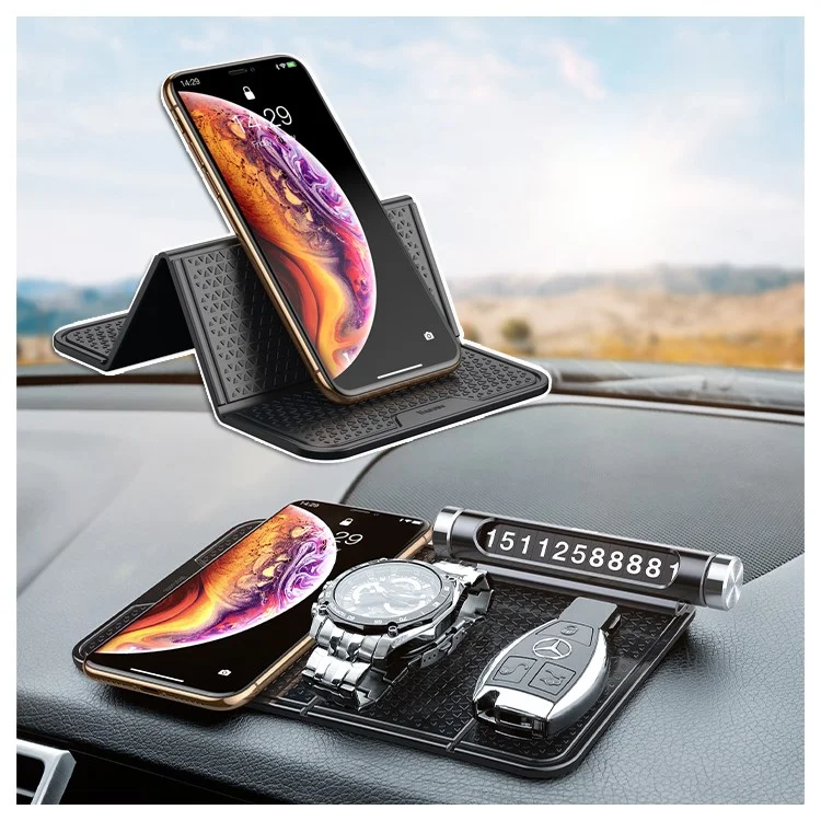 BASEUS Folding Car Mount Holder Anti-skid Phone Stand for iPhone Samsung Huawei - Black