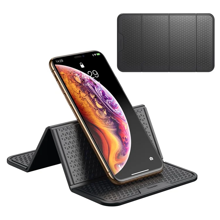 BASEUS Folding Car Mount Holder Anti-skid Phone Stand for iPhone Samsung Huawei - Black