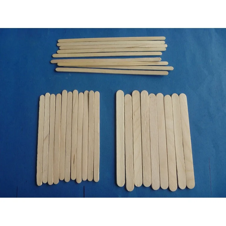 100Pcs Natural Wooden Ice Cream Freezer Pop Sticks for Ice Cream Bars, Length: 4.5-inch
