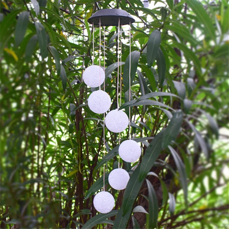 Hanging Solar Wind Chime Light Powered LED Light Color Changing Garden Outdoor Decor Lamp