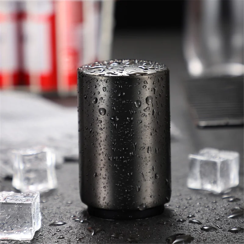 Stainless Steel Automatic Beer Bottle Opener Bar Accessories Kitchen Tool - Black