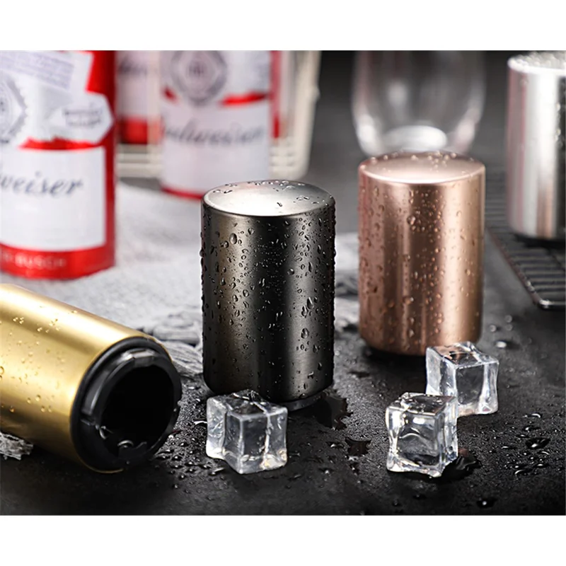 Stainless Steel Automatic Beer Bottle Opener Bar Accessories Kitchen Tool - Black