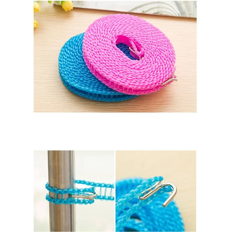 3pcs 5m Portable Windproof Clotheslines for Outdoor Indoor Use