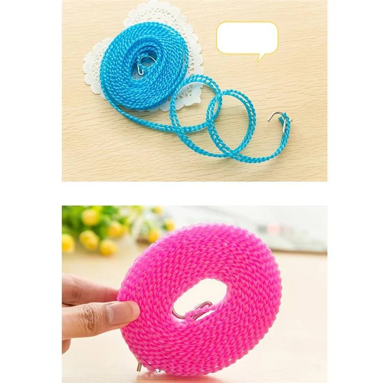 3pcs 5m Portable Windproof Clotheslines for Outdoor Indoor Use