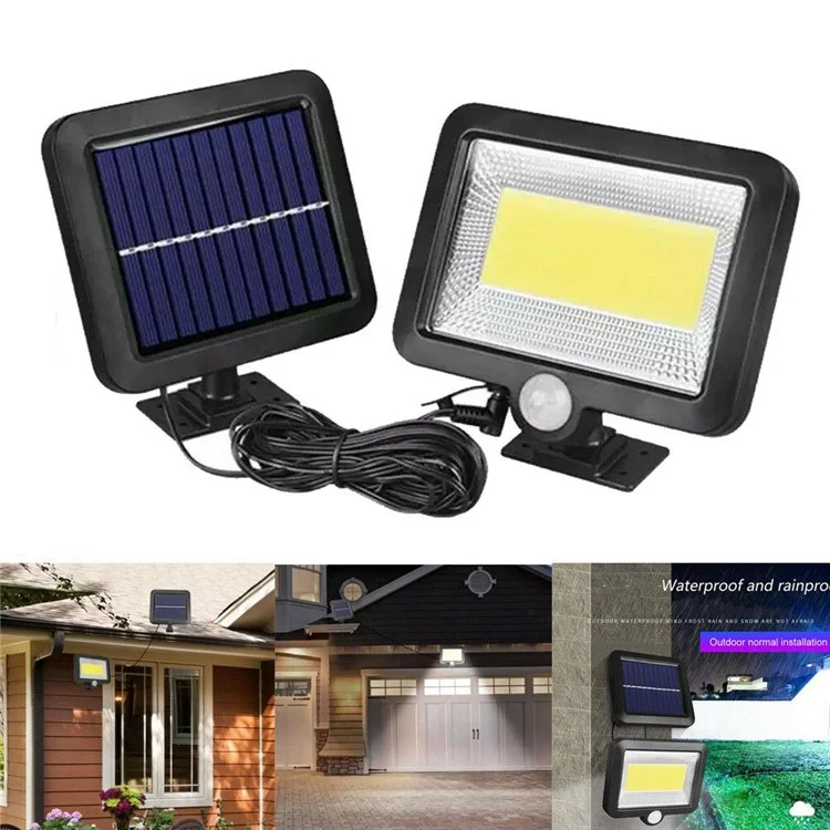 Luz de seguridad nocturna solar de 100 LED COB para exteriores, luz de pared para jardín