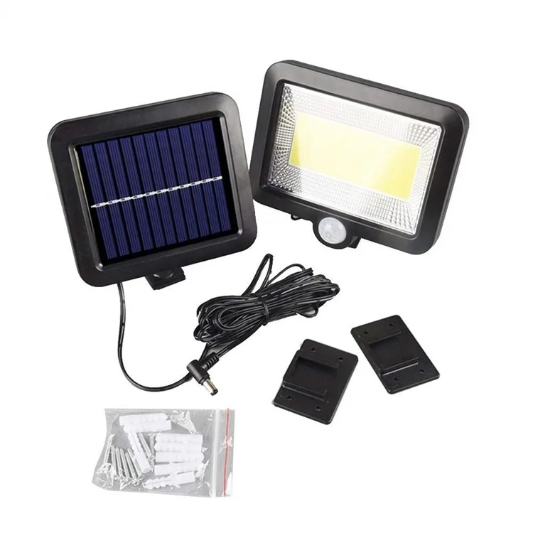 Luz de seguridad nocturna solar de 100 LED COB para exteriores, luz de pared para jardín