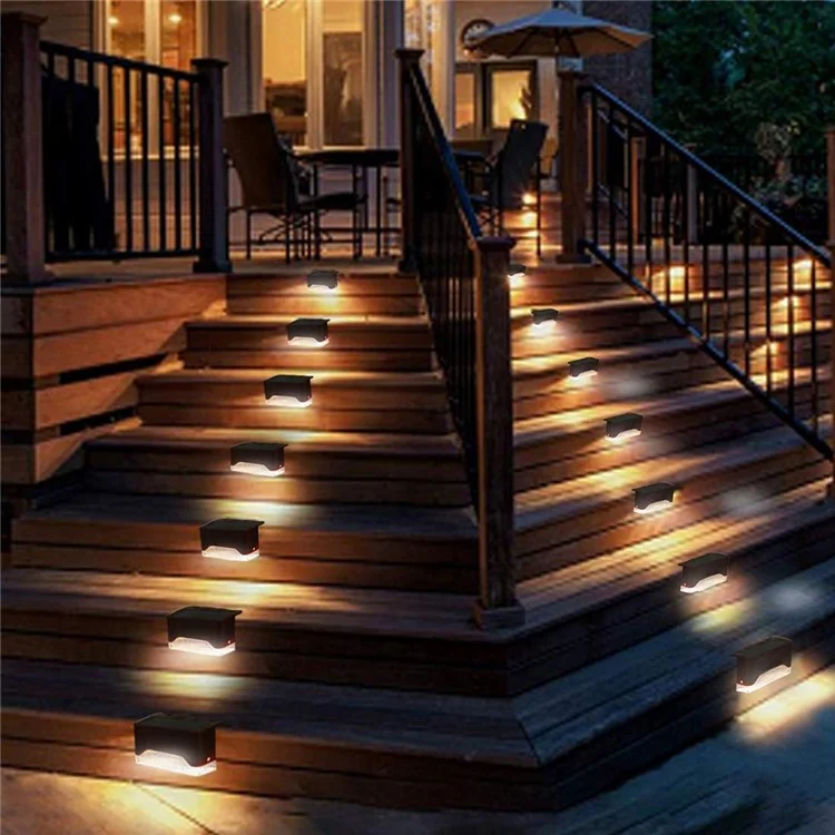 12pcs/pack Solar Deck Leuchten Wasserdichte LED -solarzlampe Für Den Außenwegshof