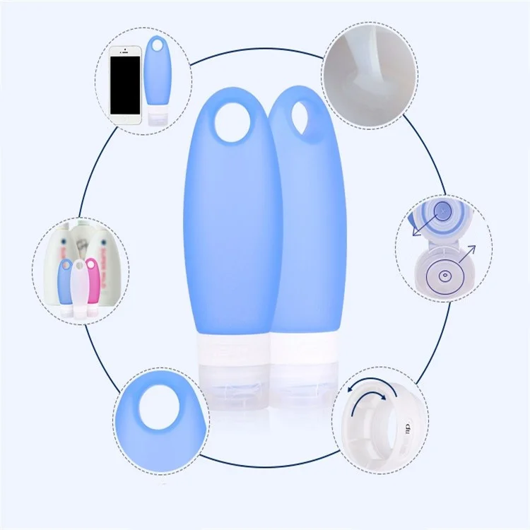 98ml Refillable Squeezable Silicone Travel Bottles - Blue