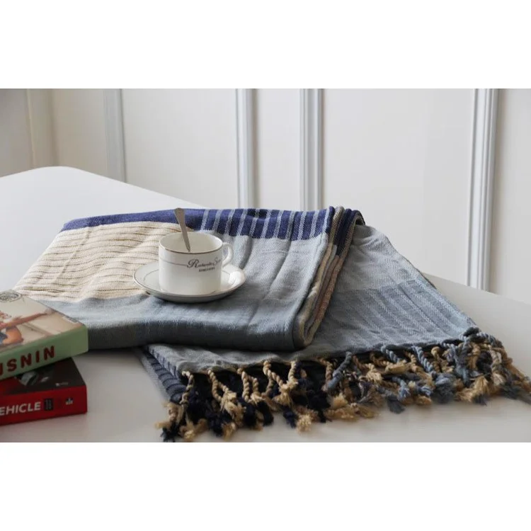Chenille Jacquard Sofa Cover Towel Chair Blanket 220 x 260cm - Stripes and Grids