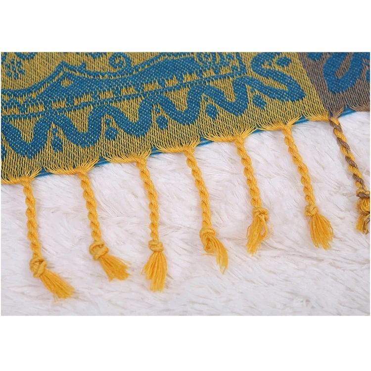 Chenille Sofa Cover Towel Yarn Dyed Chair Blanket 150 x 190cm - Tribal Flower Pattern
