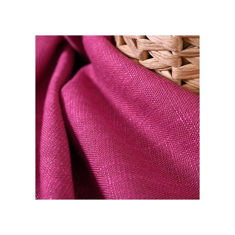 Cotton Linen Tap Top Curtain Window Shade Pure Color - Hook / Rose